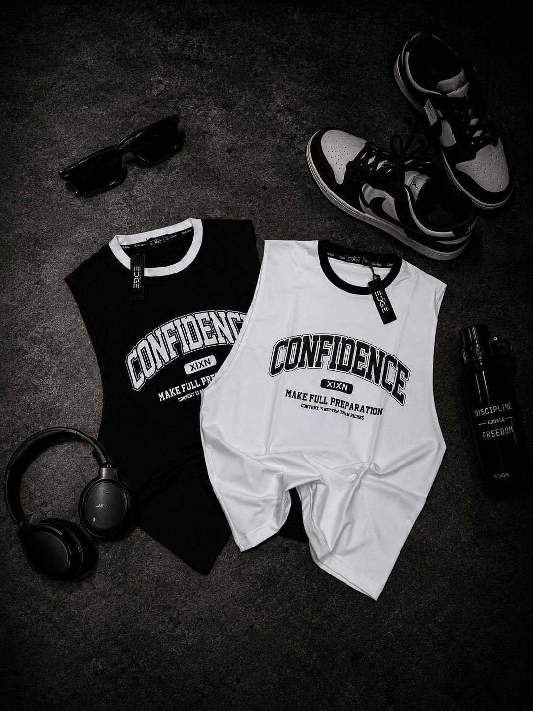 Confidence Graphic Sleeveless Arm Cut